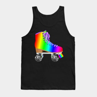 Retro Rainbow 70s Disco Roller Skates Tank Top